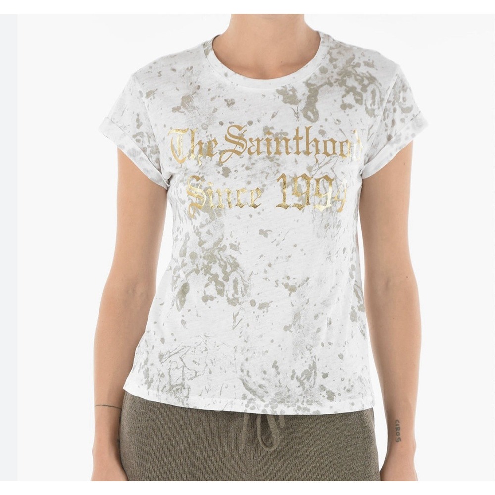 ALLSAINTS Portland Anna cotton-jersey Tshirt Women's US 8 Basic ‎ Designer